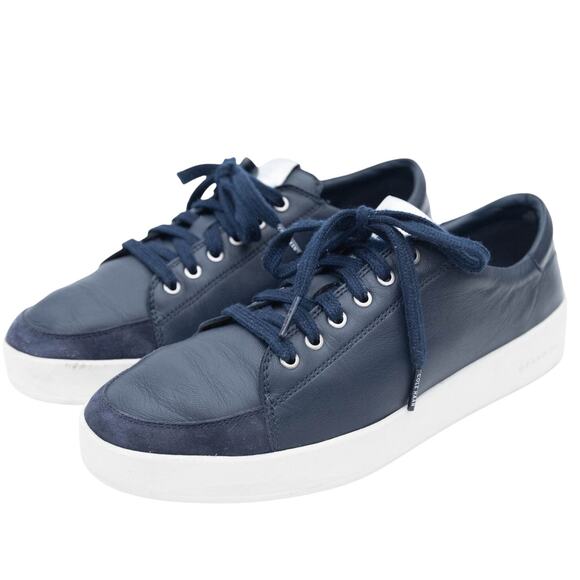 Cole Haan Blue Leather GrandPrø Sneakers Size 8 - Picture 1 of 10